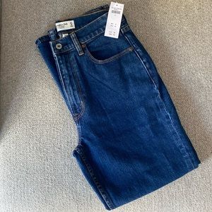 Abercrombie Ultra High Rise - Ankle straight dark wash jeans
